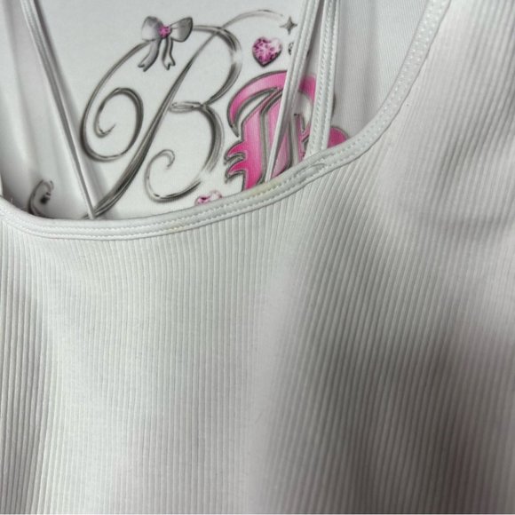 Zara tank top strappy new with tags dual strap white ribbed stretchy fabric - Picture 6 of 7